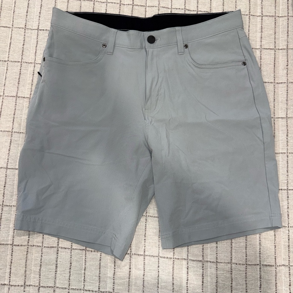 Classic Gray Men's Flat Front Shorts